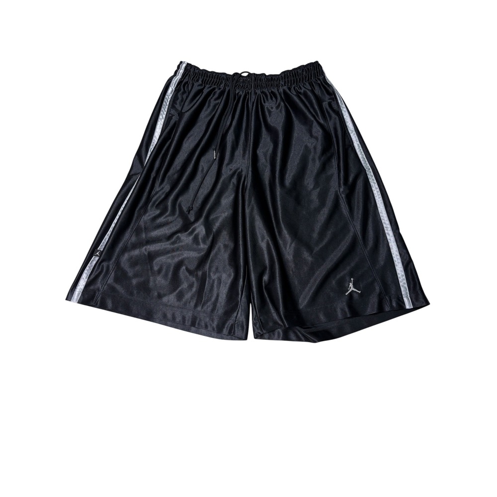 Jordan Mens XXL W32 L11 Black Silver Stripe Basketball Dazzle Shorts 253189